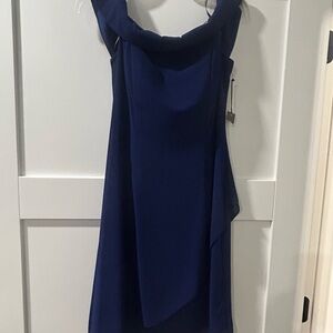 Vince Camuto Asymmetrical Navy Dress